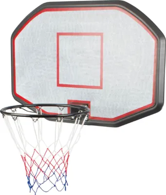 Produktbild von Basketballkorb MR6064 Wandmontage Platte 109x71 cm Ring 45 cm wetterfestes Netz Rot