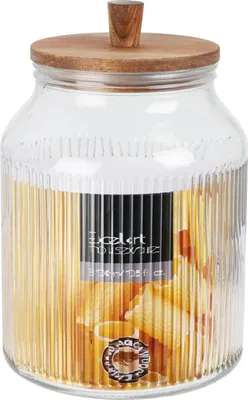 Produktbild von Excellent Houseware | Vorratsglas - 3100 ml - Glas mit Holzdeckel - Luftdicht - Elegantes Design