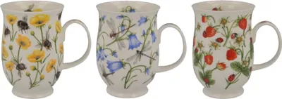 Image de Tasses Suffolk, « Dovedale » - Choix du motif : lot de 3 (1 motif A, B et C chacun)