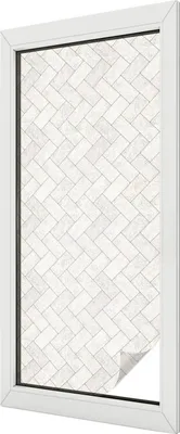 Obrázok produktu pre Vitrážová fólia na okno - 116x50 cm - vitrážový vzor - nepriehľadná dekoratívna fólia na ochranu súkromia - samolepiaca, UV ochrana - vzor rybia kosť