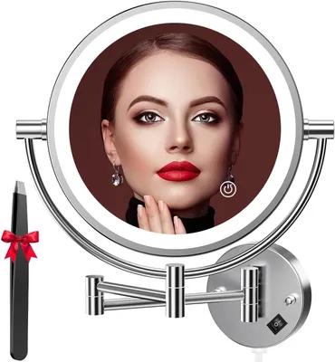 Obrázek produktu pro Make-up Zrcadlo s Nástěnným Osvětlením - 1x/30x Zvětšení, Dvouboké