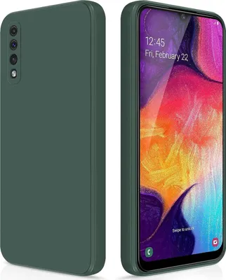Produktbild von Silikon Hülle für Samsung Galaxy A50 A50S Flüssigsilikon Dünn Gel Gummi Matt Kratzfeste Schutzhülle Nachtgrün