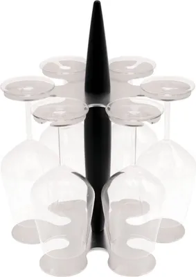 Produktbild von Legnoart Glashalter mit 6 Gläser Schwarz FH-1B