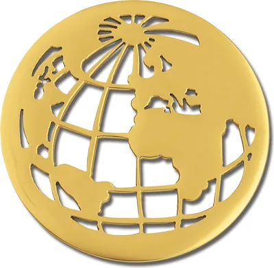 Produktbild von Amello Edelstahl vergoldet Coins gold 30 mm Einleger Weltkugel Damen ESC517Y