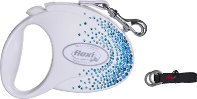 Produktbild von flexi Glam Splash Ocean mit Swarovski-Kristallen M - Dog Einziehbare Leine - 5 m - Weiß