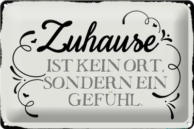 Produktbild von Blechschild Spruch 30x20cm Zuhause ist kein Ort sondern ein