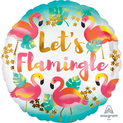 Produktbild von Folienballon - "Let's Flamingle" - 45 cm