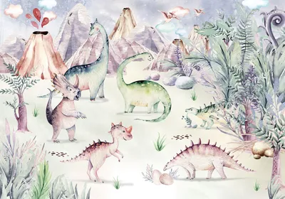 Zdjęcie produktu dla Komar fototapeta dinozaury wielokolorowym - 610869 - 400 x 280 cm