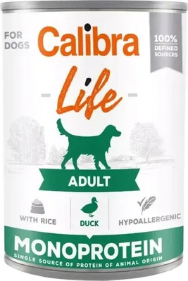 Produktbild von Nassfutter für Hunde CALIBRA Life Monoprotein Duck Rice 400g