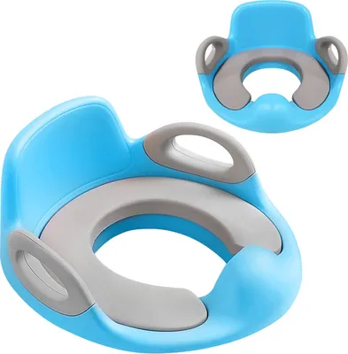 Produktbild von JOIEYOU Toilettensitz Kinder Toilettenaufsatz mit PolyurethanGepolstert und Spritzschutz WC Sitz Klositz Toilettentrainer Sitz für Kinder 1-7 Jahre, Blau