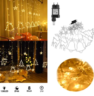 A collage of images showing Christmas lights and related accessories.