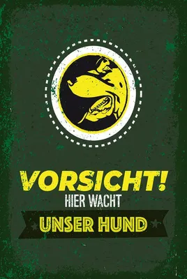 Produktbild von vianmo Holzschild 18x12 cm Vorsicht hier wacht unser Hund