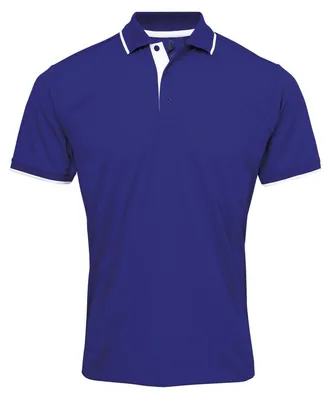 Image de Premier - Polo pour homme, Coolchecker LT5319 (L) (bleu roi/blanc)
