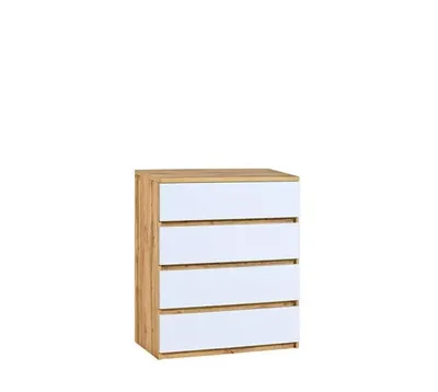 Produktbild von Kommode ARTON I, Sideboard mit Stauraum, Wohnzimmerschrank, Moderne Kommode für Wohnzimmer, Esszimmer, Schlafzimmer und Flur, Eiche Wotan/Weiß