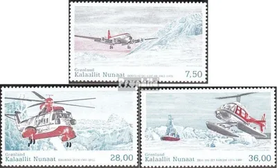 Produktbild von Briefmarken Dänemark - Grönland 2012 Mi 619-621 (kompl.Ausg.) postfrisch Grönländische Zivilluftfahrt