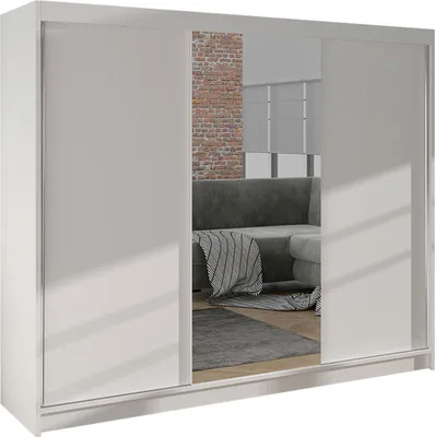 Obrázok produktu pre Široká zrkadlová skriňa 200 cm SANARE 1 - biela