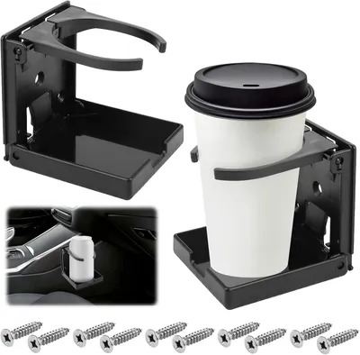 Productafbeelding van Instelbare, opvouwbare kunststof bekerhouder voor auto's, boten en vrachtwagens, 2 stuks