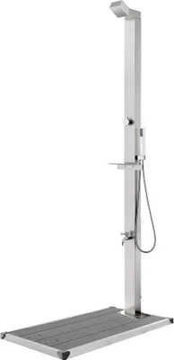 Produktbild von Maison Exclusive - Gartendusche mit Grauer Bodenplatte 225 cm Edelstahl