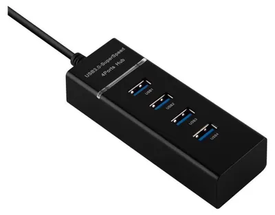 Produktbild von Cadorabo 4-Port USB 3.0 Multischnittstelle Plug&Play USB 3.0 Anschluss USB-C Ladeanschluss für Laptops Schwarz