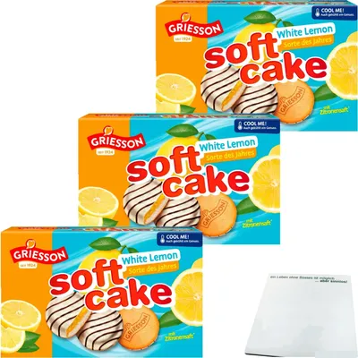 Produktbild von Griesson Soft Cake White Lemon 3er Pack (3x300g Packung) + usy Block