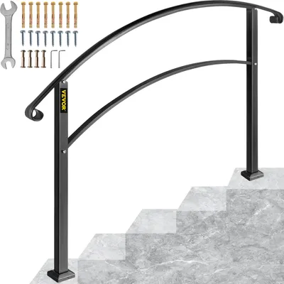 Immagine prodotto di VEVOR Corrimano per scale in ferro battuto nero Decorazione per giardini d'ufficio
