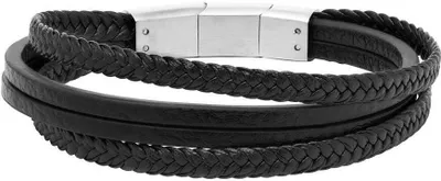 Produktbild von Mehrreihiges Armband aus schwarzem Kunstleder von Unique