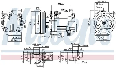Produktbild von NISSENS 89549 H12 Klimaanlage Klimakompressor PAG 100 R1234yf für MAZDA 3 (BK) 3 Stufenheck (BK)