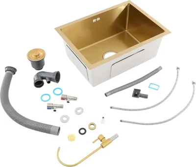 Produktbild von Küchenspüle, 304 Edelstahl, Einzelbecken, Gold