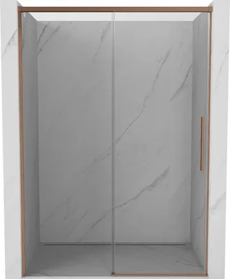 Image de Pare-douche Mexen Rox à porte coulissante 140 cm, transparent, cuivre brossé - 8C2-140-000-65-00