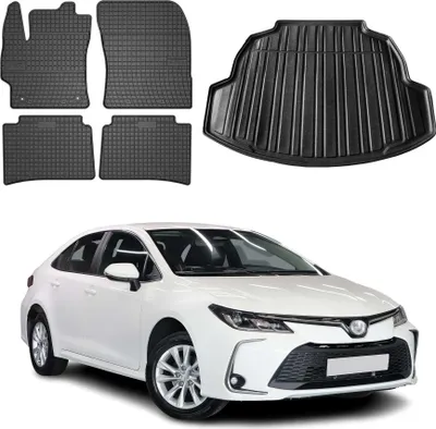 Image de Kit Tapis de sol et coffre pour Toyota Corolla 2019-2025 Berline TPE Noir