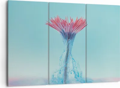 Produktbild von Bild auf Leinwand - Leinwandbild - 3 Teile - Rosa Gänseblümchen Tinte - 105x70cm - Wand Bild - Wanddeko - Wandbilder - Leinwanddruck - Bilder - Wanddekoration - Leinwand bilder - CE105x70-4537