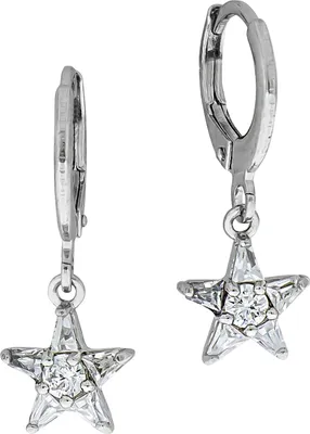Produktbild von V Ohrhänger 925/- Sterling Silber 2,4cm weiß Zirkonia 358210178