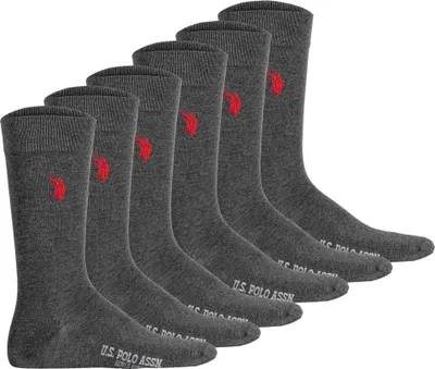 Produktbild von U.S. POLO ASSN. Herren Socken, 6er Pack - Business-Socken, Logo, Baumwoll-Mix Anthrazit Melange 43-46