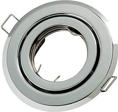 Obrázok produktu pre Zapustené bodové svietidlo GU10 Ø85 mm s otvorom otočným o 35° železo vrátane pätice GU5.3 pre LED žiarovky 50 mm chrómové okrúhle