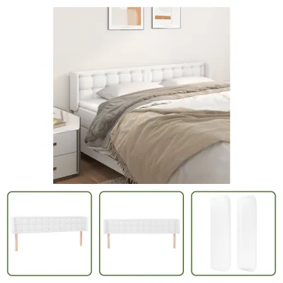 Produktbild von The Living Store Kopfteil mit Ohren Weiß 203x16x78/88 cm Kunstleder