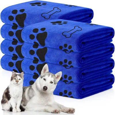 Produktbild von Haustier-Badetuch Buddy für Hunde und Katzen | Weiches, schnelltrocknendes Handtuch, 60x100 cm, Blau