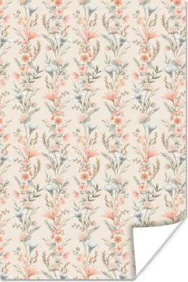 Produktbild von MuchoWow® Poster Blumen - Pastell - Farben 80x120 cm - Papierdruck