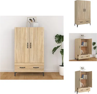 Obrázok produktu pre vidaXL Vysoká doska Sonoma-dub 70x31x115 cm materiál na báze dreva - Bočné stolíky