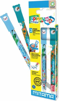 Immagine prodotto di Roller "Spinny Pen", 0,7/0,35 mm, cancellabile, 2 pezzi, Londra/New York, MITAMA 63829-90162