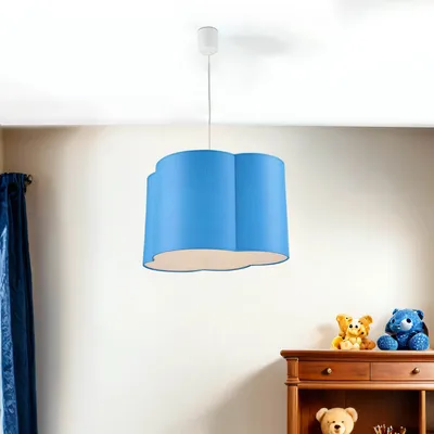 Produktbild von Kinderzimmerleuchte Decke Blau Wolke Kinder Jungs Mädchen Baby E27 Stoff Deckenlampe Pendelleuchte