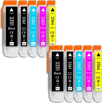 Produktbild von 10er Sparpack ersetzt Epson T3351 T3361-T3364 Nr. 33XL