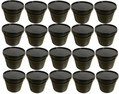 Produktbild von SILPLAST Eimer mit Deckel 5L x 20 Kunststoffeimer 5 Liter lebensmittelecht stapelbar Plastikeimer leer Schwarz