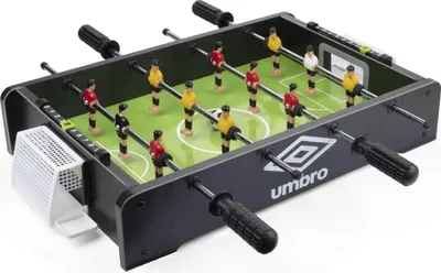 Produktbild von Umbro Kompletter Kickertisch Tischfußball mit 12 Spielern Inkl. 2 Tischkicker Bälle Mini Fussball Schwarz