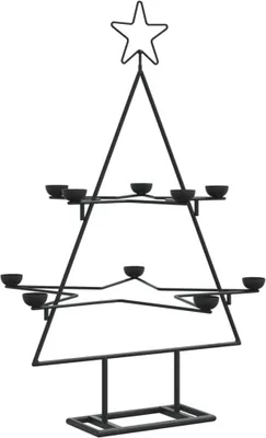 Image de vidaXL Sapin de Noël en métal à décorer Noir 75 cm