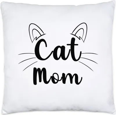 Produktbild von Cat Mom Kissen inkl. Füllung Katzen-Mama Geschenk Katzenliebhaber Katzenbesitzer Katzen Kätzchen 40x40cm