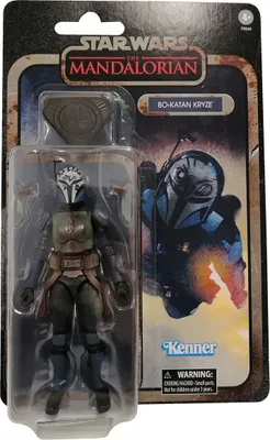 A Star Wars The Mandalorian Bo-Katan Kryze action figure in its original packaging.