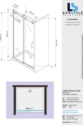 Obrázok produktu pre Glaszentrum Hagen 100x195 cm Posuvne dvere sprchoveho kuta ESG Glas