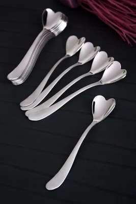 Produktbild von Hermia Concept, PLNT-0001, Löffelset (12 Stück), Silber, 100 % EDELSTAHL, 11 cm