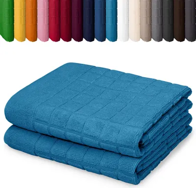Produktbild von DOPPELPACK Duschvorleger 50 x 70cm Badvorleger Vorleger Badematte Badteppich 100% Baumwolle, Farbe: Türkis