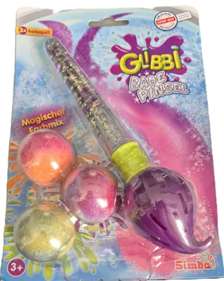 Obrázek produktu pro Simba Glibbi Badepinsel – kouzelná hůlka do vany s 3 koupelovými bombami, barví vodu při malování, doplňovatelná, pro děti od 3 let